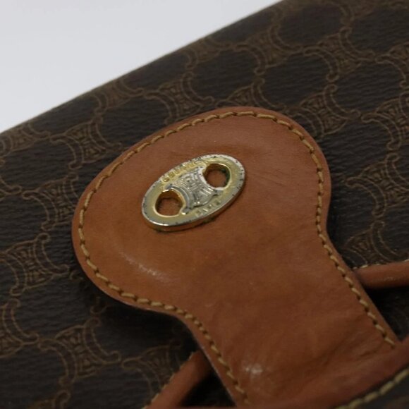 CELINE Macadam Canvas Shoulder Bag PVC Brown Gold Auth - Picture 12 of 16